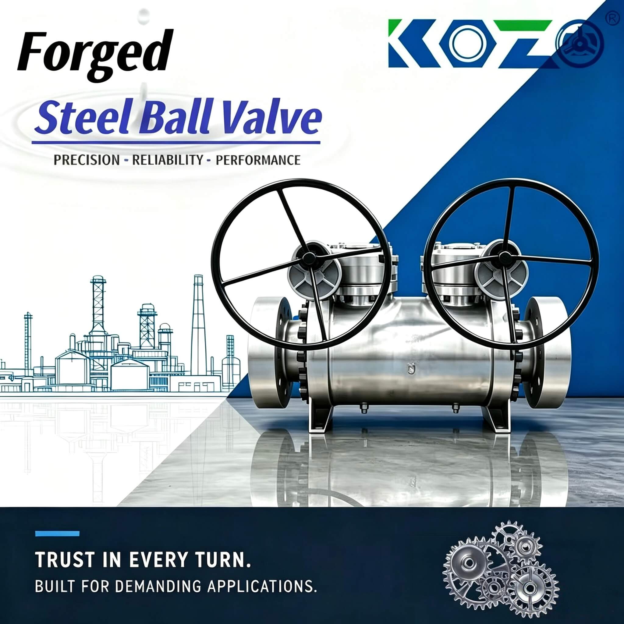 Forged steel double ball valve
