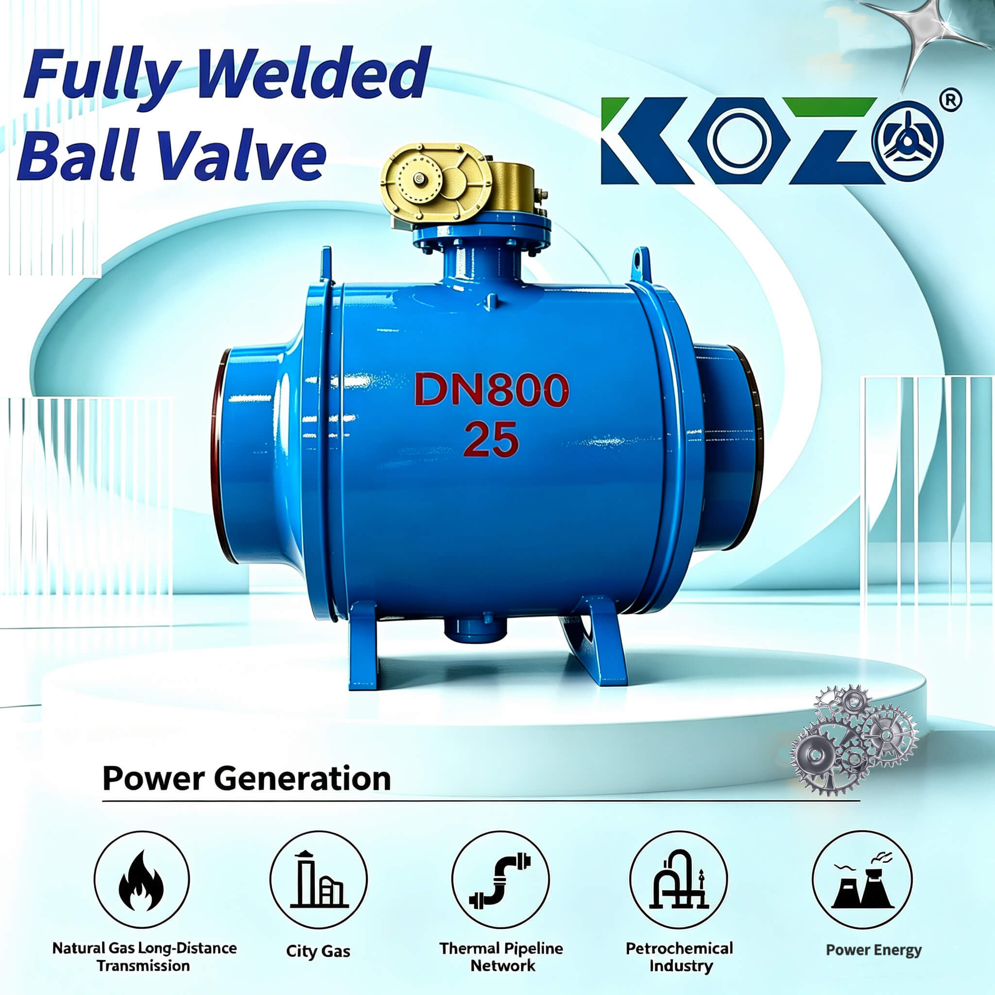 Fully welded fixed ball valve